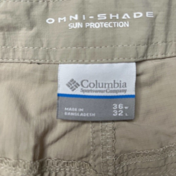 Columbia PFG Silver Ridge Convertible Pants Men's Size 36 X 32 Tan - Picture 10 of 11